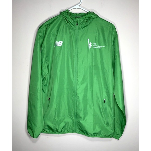New Balance Jackets & Blazers - New Balance New York Marathon Windbreaker Jacket Womens S Green Hooded Running